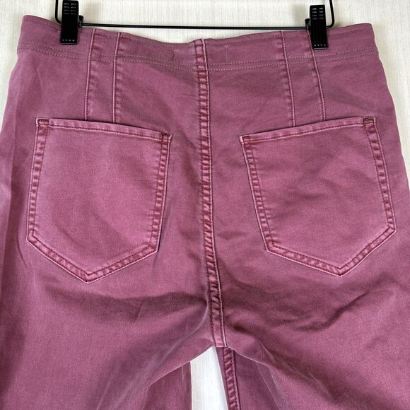 We The Free Women's Pants Sz 30 Red Maroon Bootcut Jeans Front V Side Zip Y2K - Picture 9 of 13
